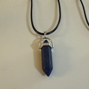 NWOT NWOT Natural Blue Lapis Lazuli Point Pendant on Black Cord